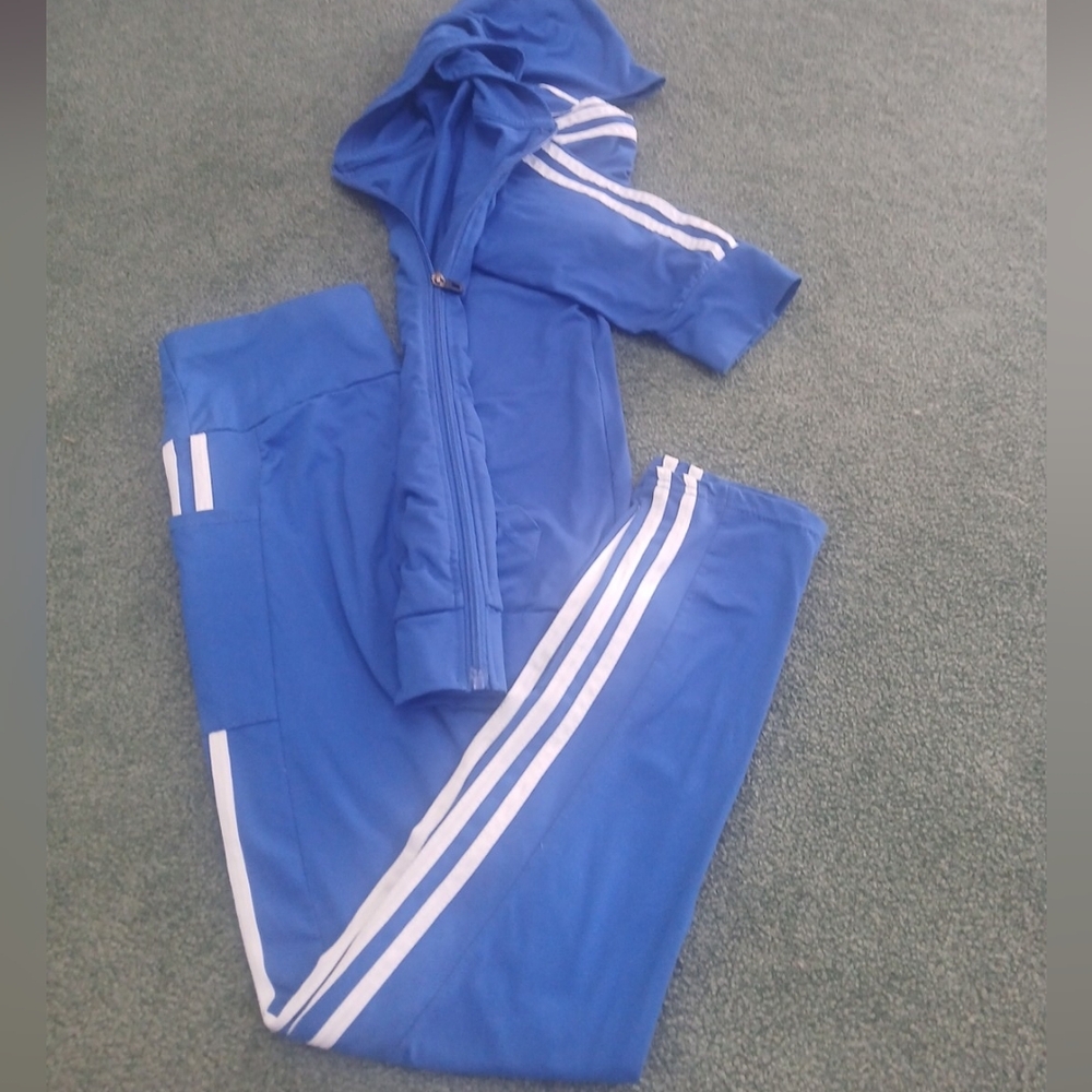 Blue Women's Two-Piece Track Jacket & Pants Set - Picture 5 of 9